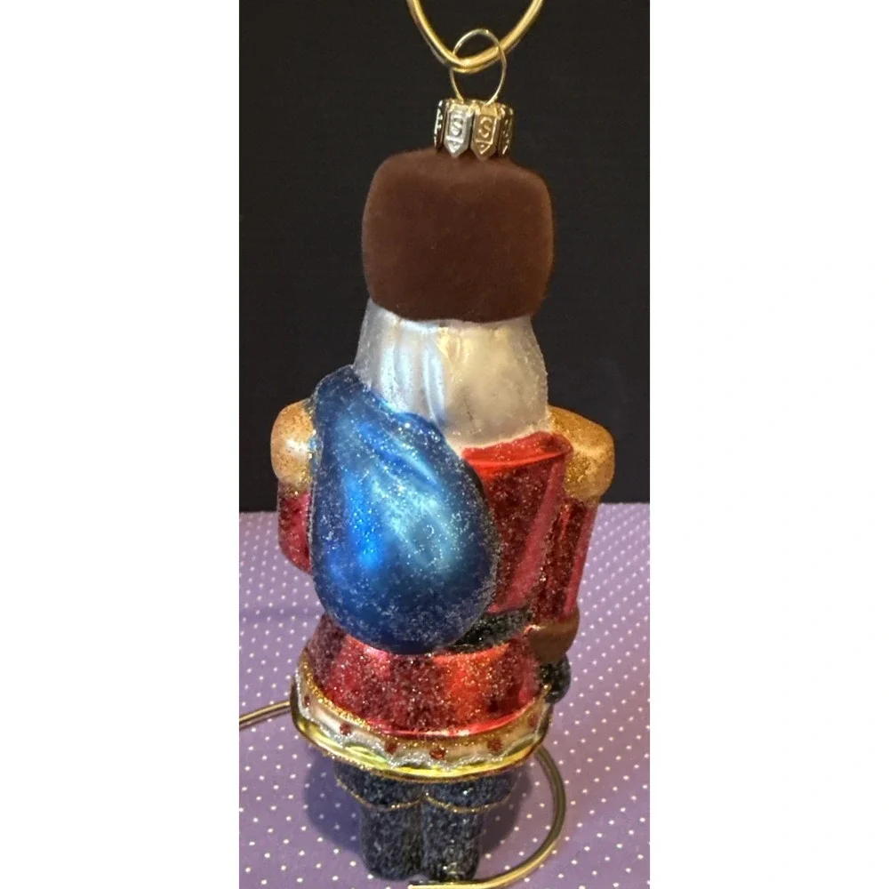 Summit Glass Nutcracker Santa Hand Painted Holiday Christmas Ornament‎